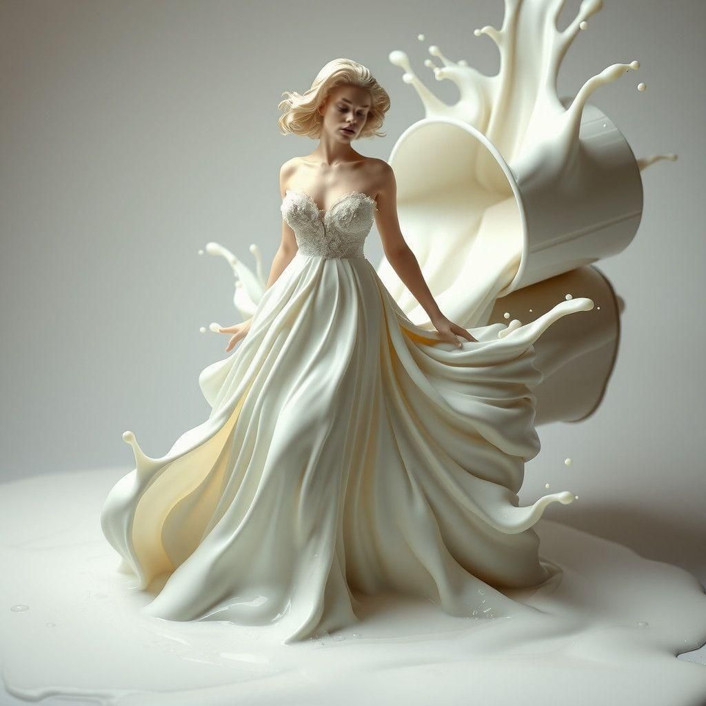 Milk Woman in Flowing Gown