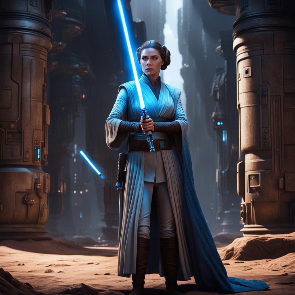 Young Jedi Leia Organa Solo with Lightsaber