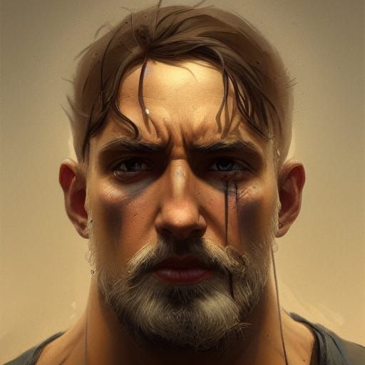 Fearful Portrait in Hyperdetailed Digital Art