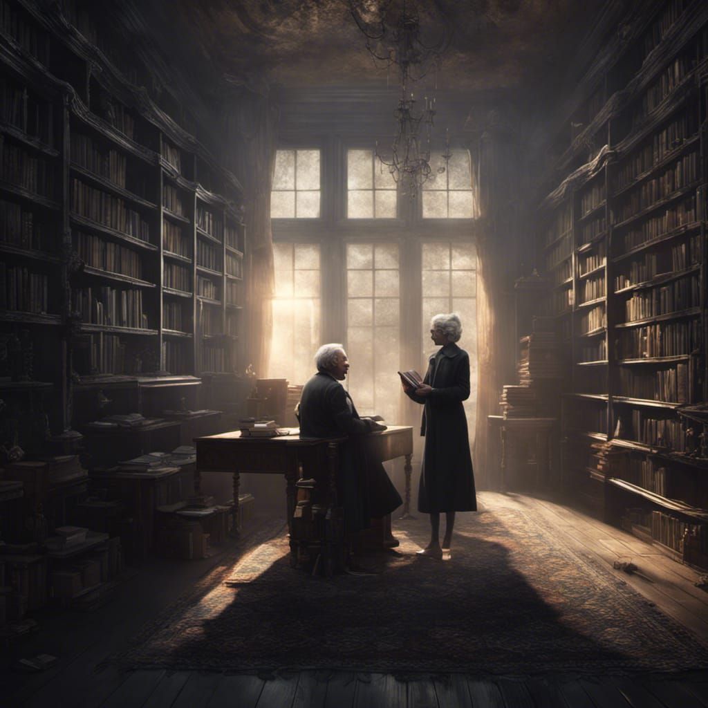 Mysterious Encounter in a Dark Library