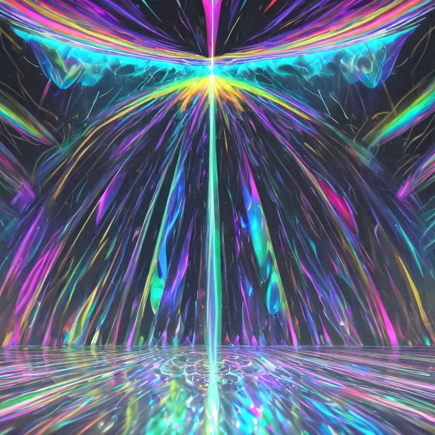 Prism Refracts Rainbow Light: A Surreal Still Life