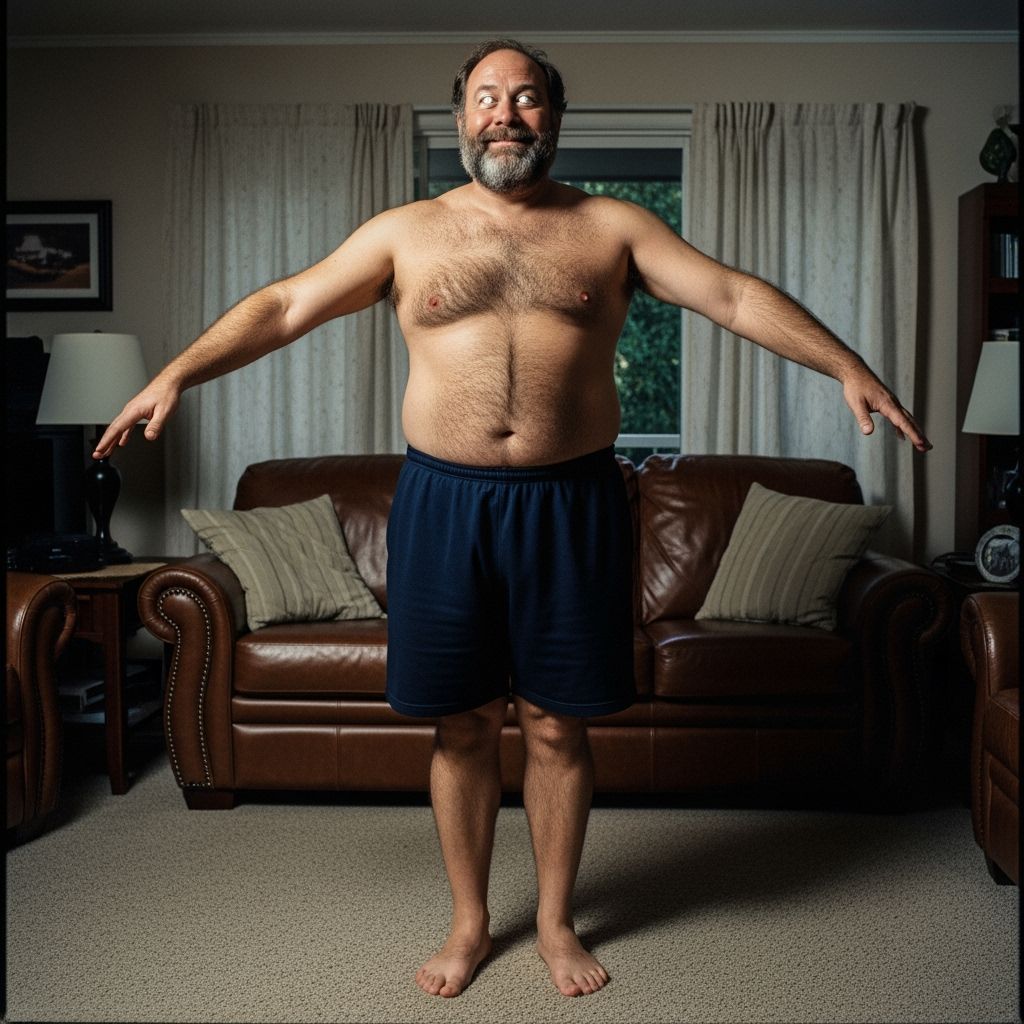 Middle-Aged Man in Trance as Cinematic Still