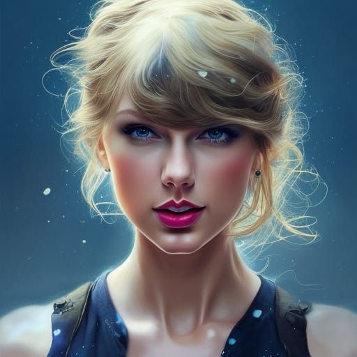 Taylor Swift Watercolor Portrait in 8k