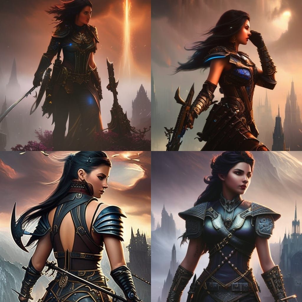 Ethereal Female Sellsword in Romantic Digital Painting