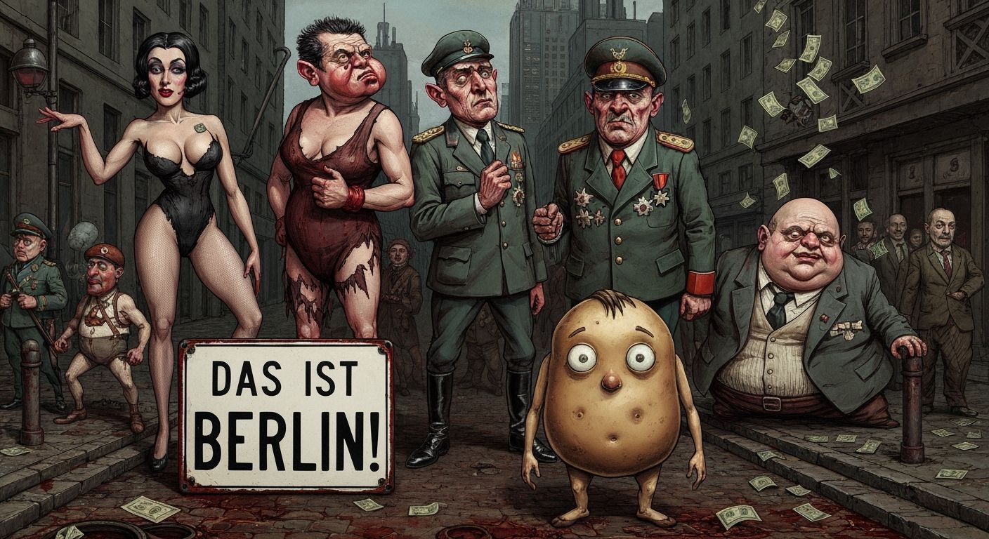 German Expressionist Dada Satire in George Grosz Style