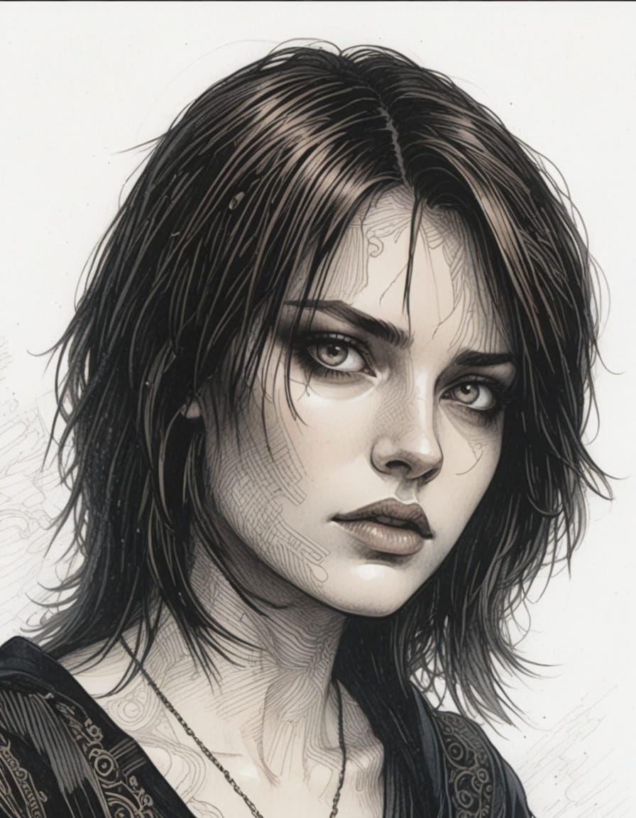 Baroque Teen Goth Girl Illuminated Manuscript