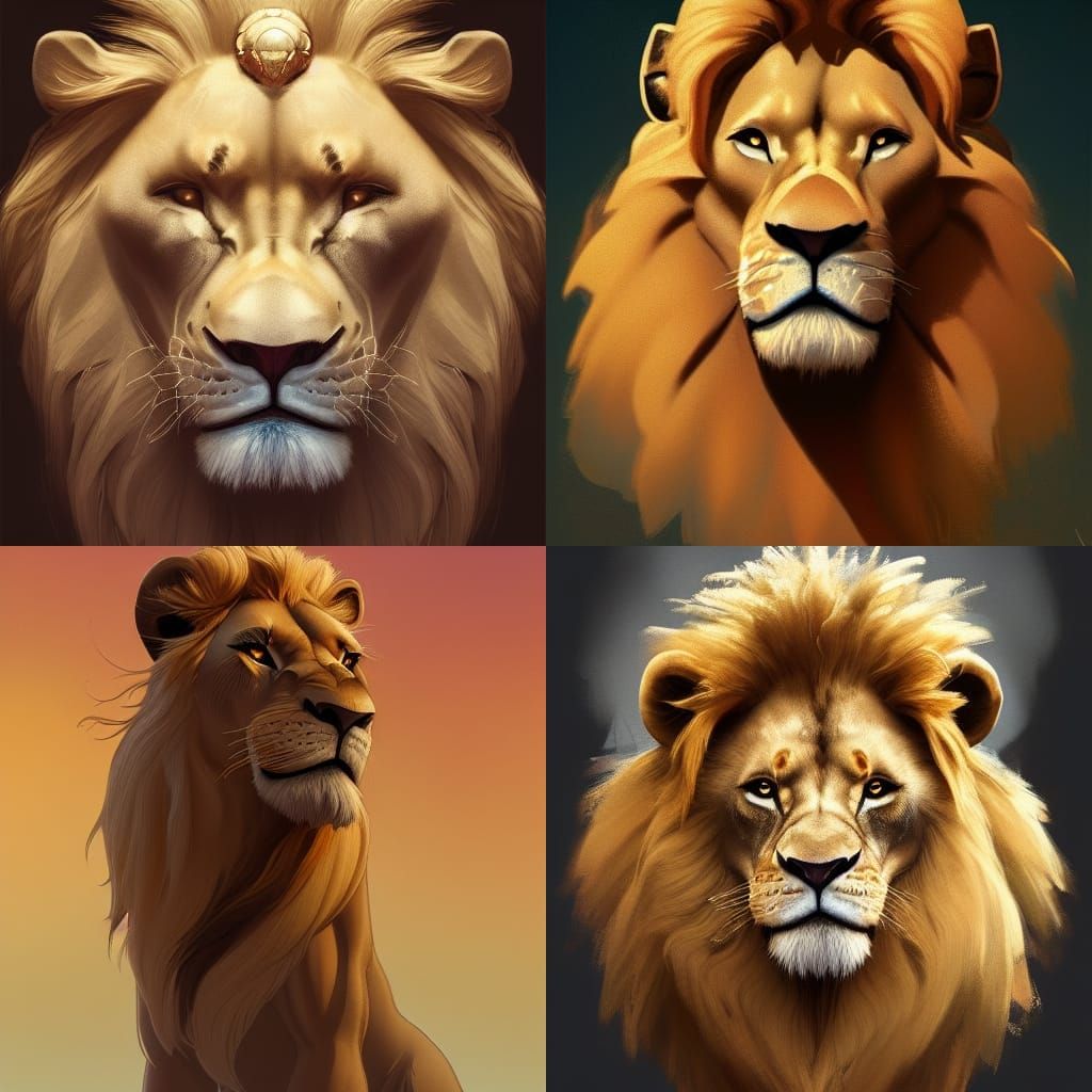 Hyperdetailed Lion Portrait in Splash Art Style