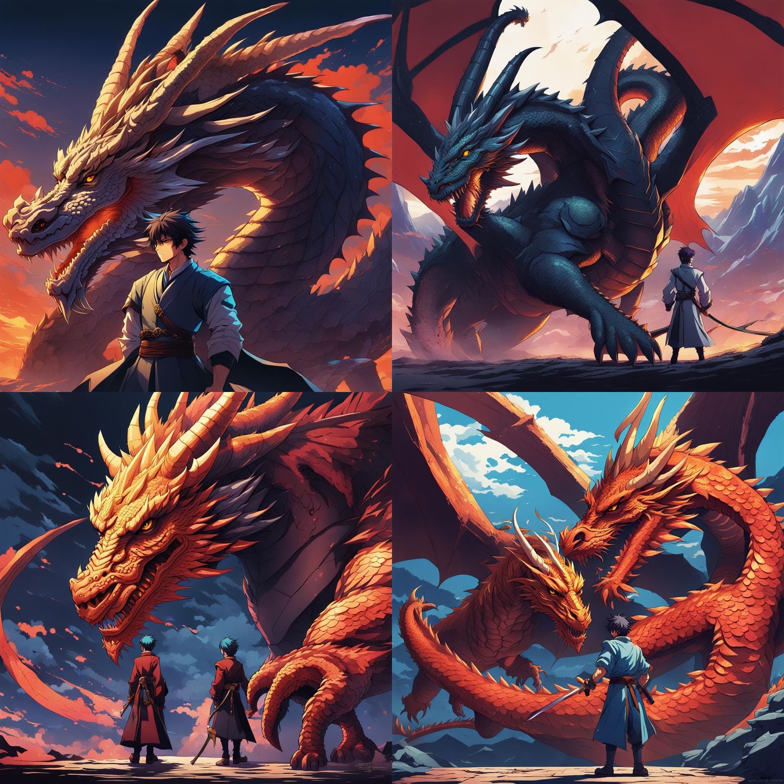 Dragon and Master: Cel-Shaded Anime Art