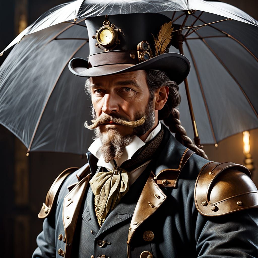Steampunk Gentleman in Dutch Realism Style