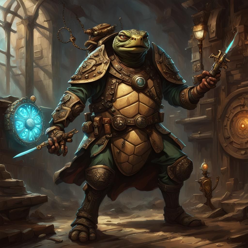 Tortle Artificer Battle Smith with Clockwork Pendant