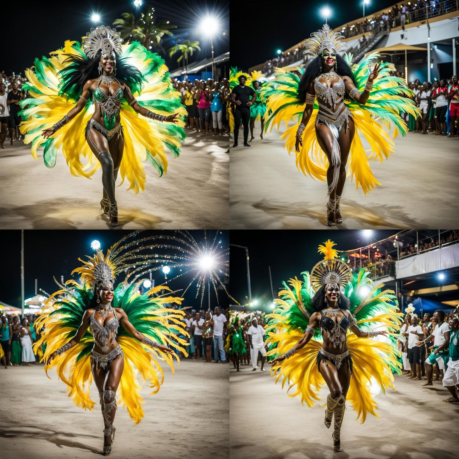 Brazilian Samba Dancer with Backlight and Sparkles