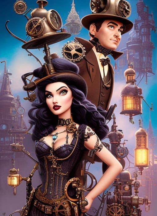 Steampunk Portrait in Pixar Style