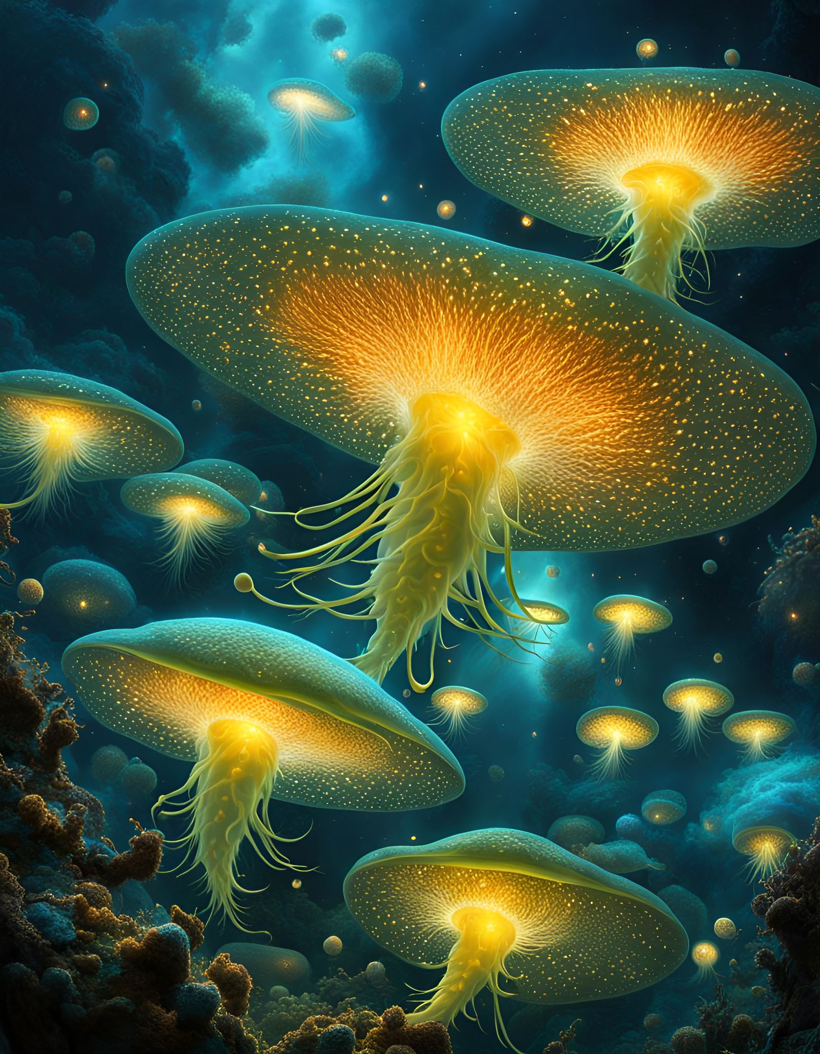 Bioluminescent undersea aliens