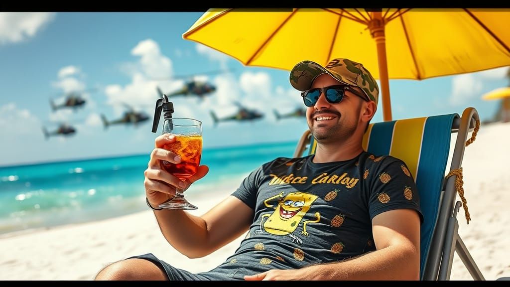 A vacation in a foreign land. Uncle Sam does the best he can. You're in Miami now. Oh, oh, you're in Miami...