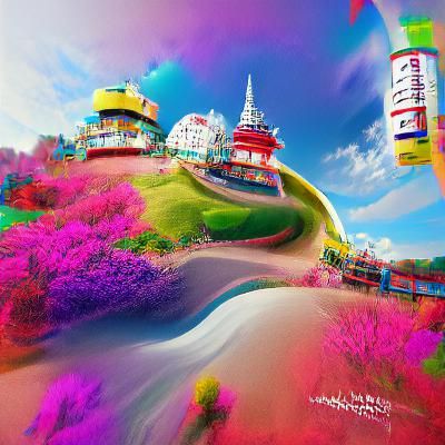Creative Everland theme park in south Korea 8K 3D beautiful blender cycle x HDR  hyperrealism matte painting concept art...