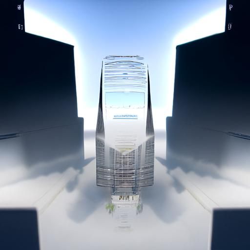 Skyscraper at Dawn: 3D Rendered Artstation Design