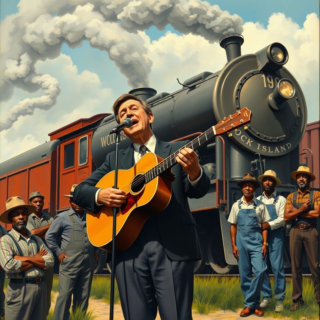 Lonnie Donegan Sings 'Rock Island Line' in Folk Realism