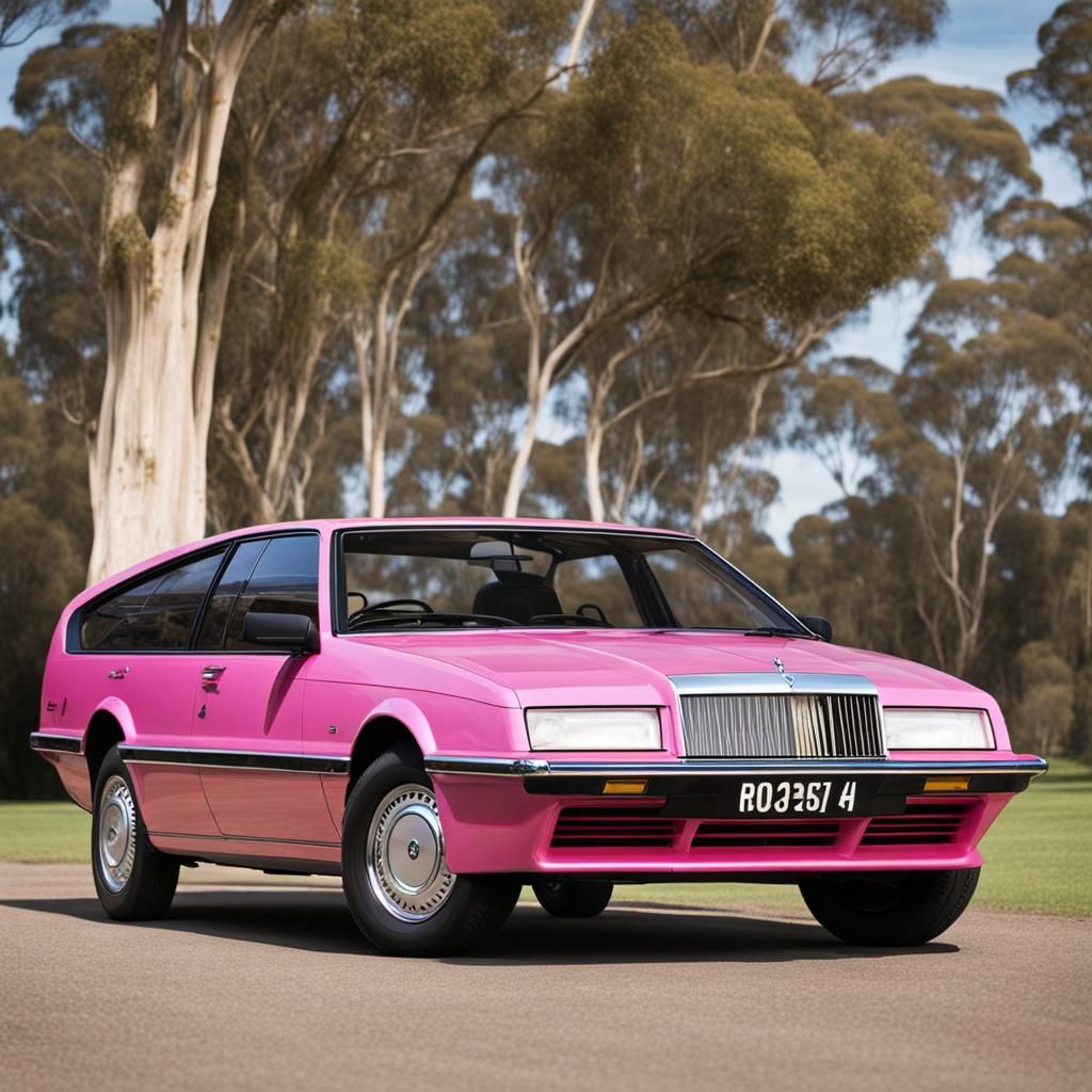 Futuristic Pink and Yellow Rolls Royce Car