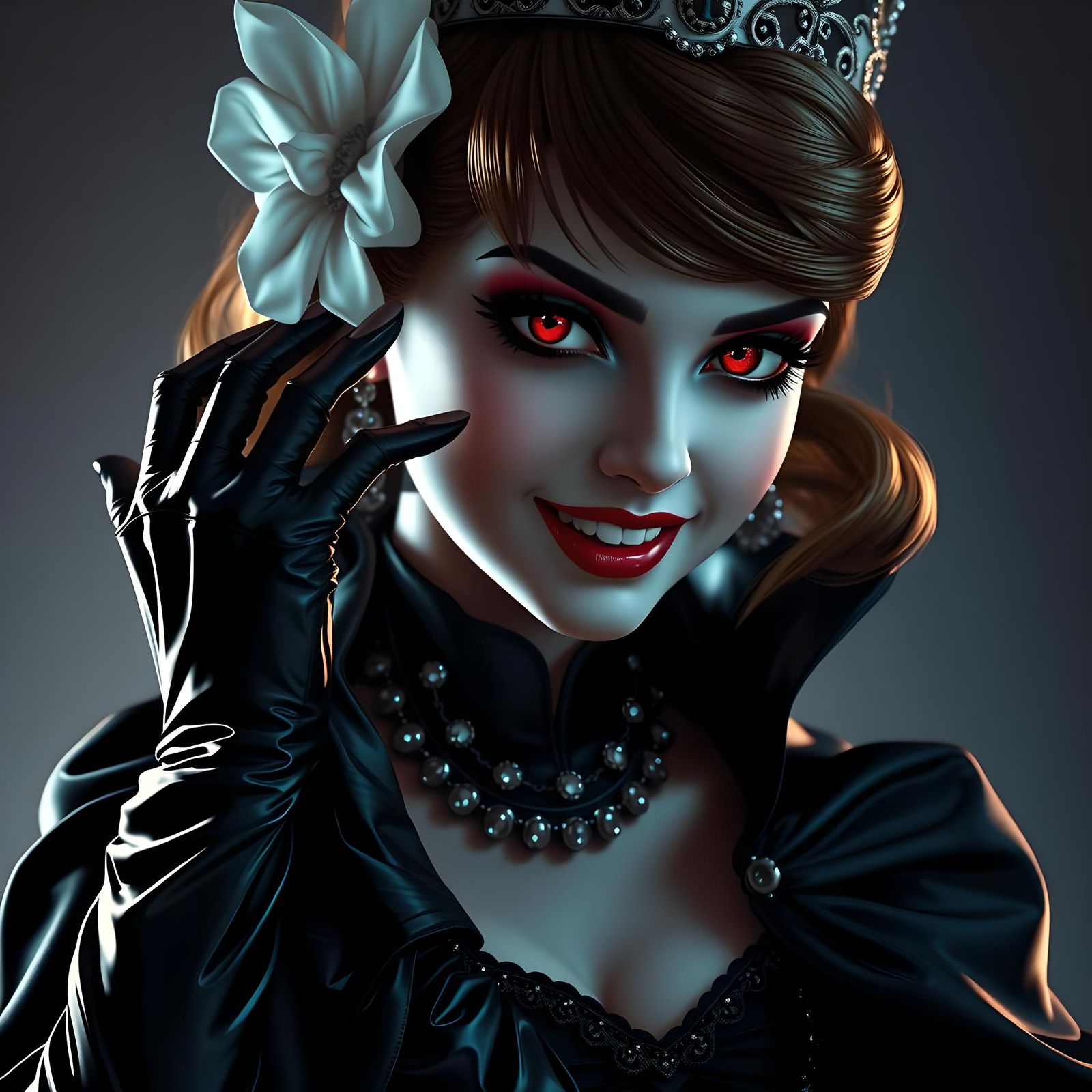 Vampire Princess Daisy Portrait in Anime Style