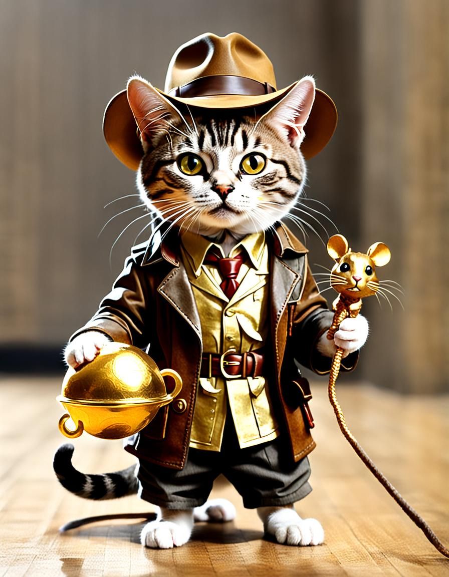 Cat Indiana Jones and the Golden Mouse