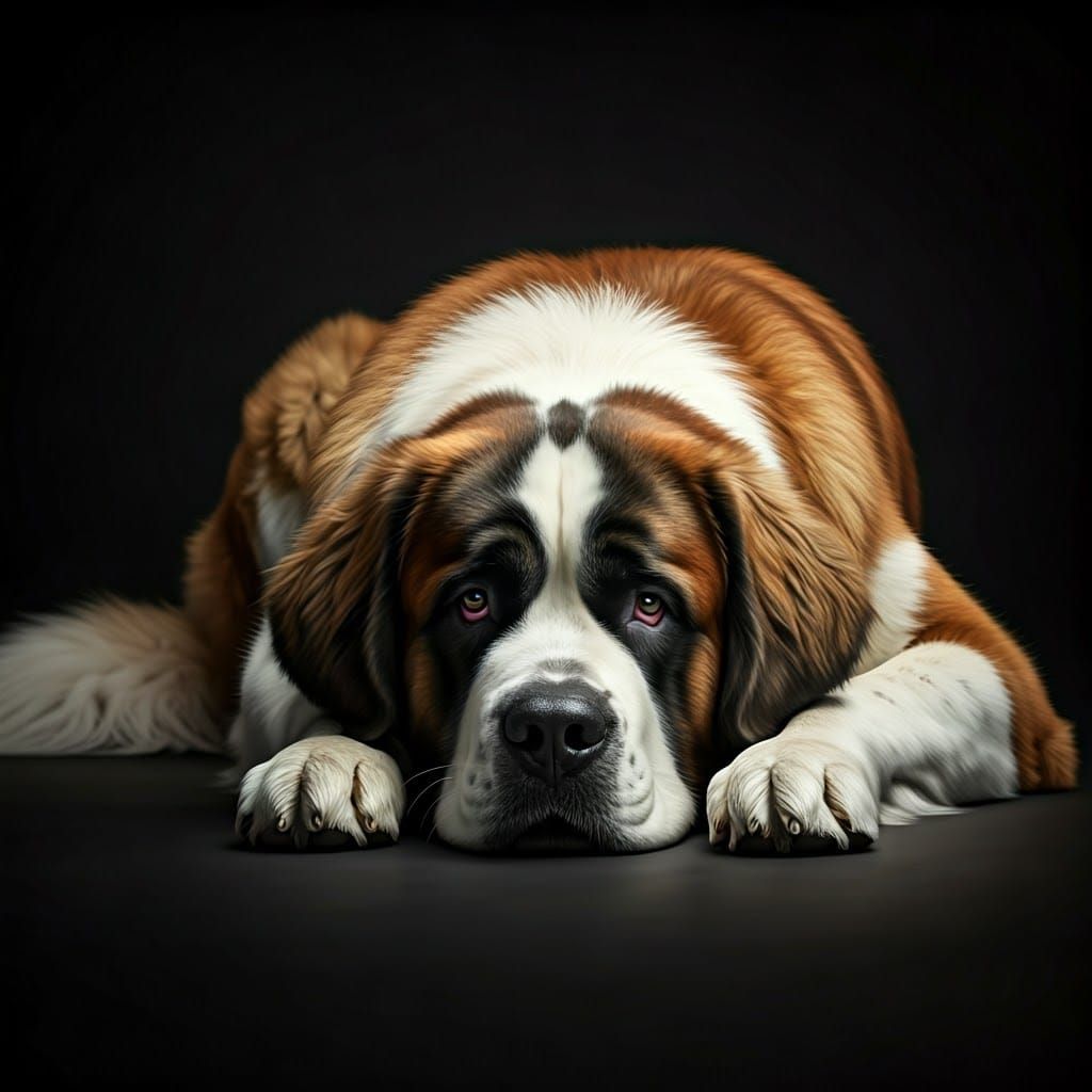 Serene Saint Bernard in Quiet Contemplation