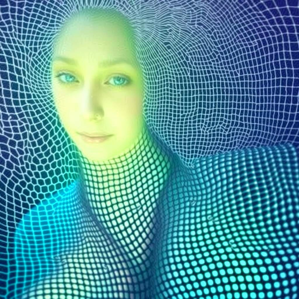 Ethereal Nymph in Surreal Fractal Dreamscape