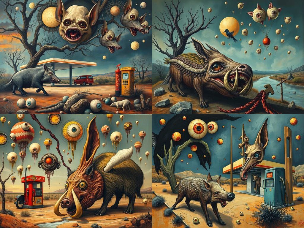 Surrealistic Horror Visions of Spanish Gas Station Deserts