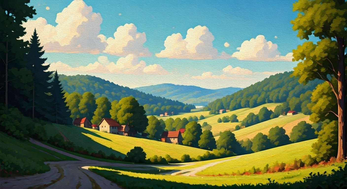 Pennsylvania Countryside Acrylic Landscape Painting