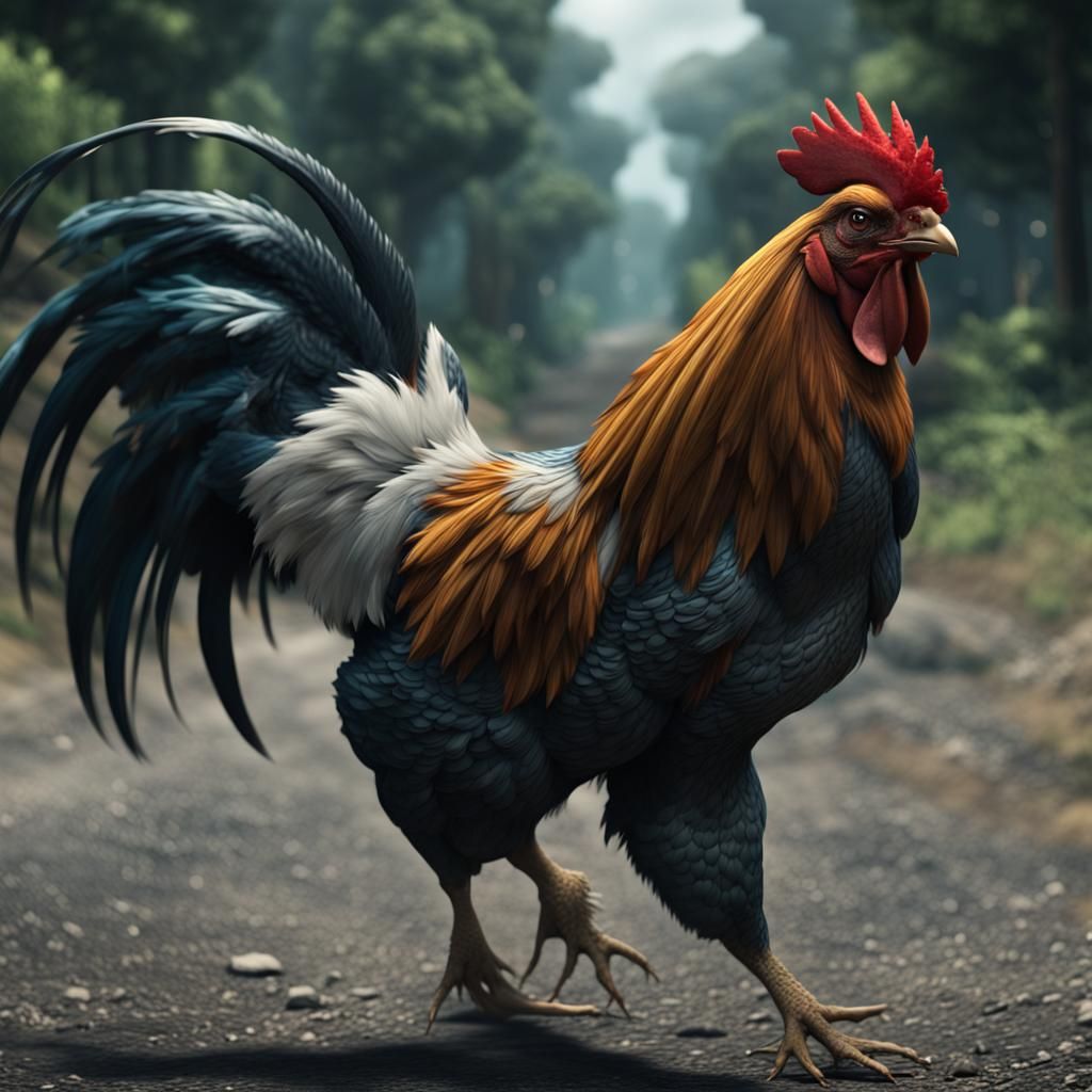 Jurassic Rooster, cgi quality, cinematic realism, blockbuste...