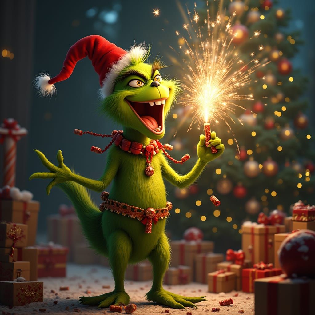 Grinch Mischief: Firecrackers and Cookies Under the Tree