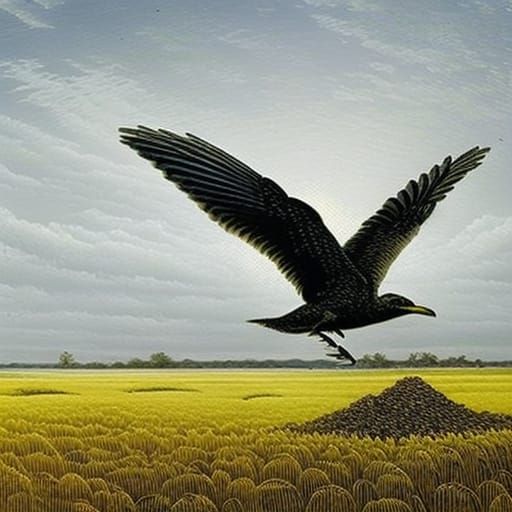 Decaying Scarecrow in Blackberry Rice Field