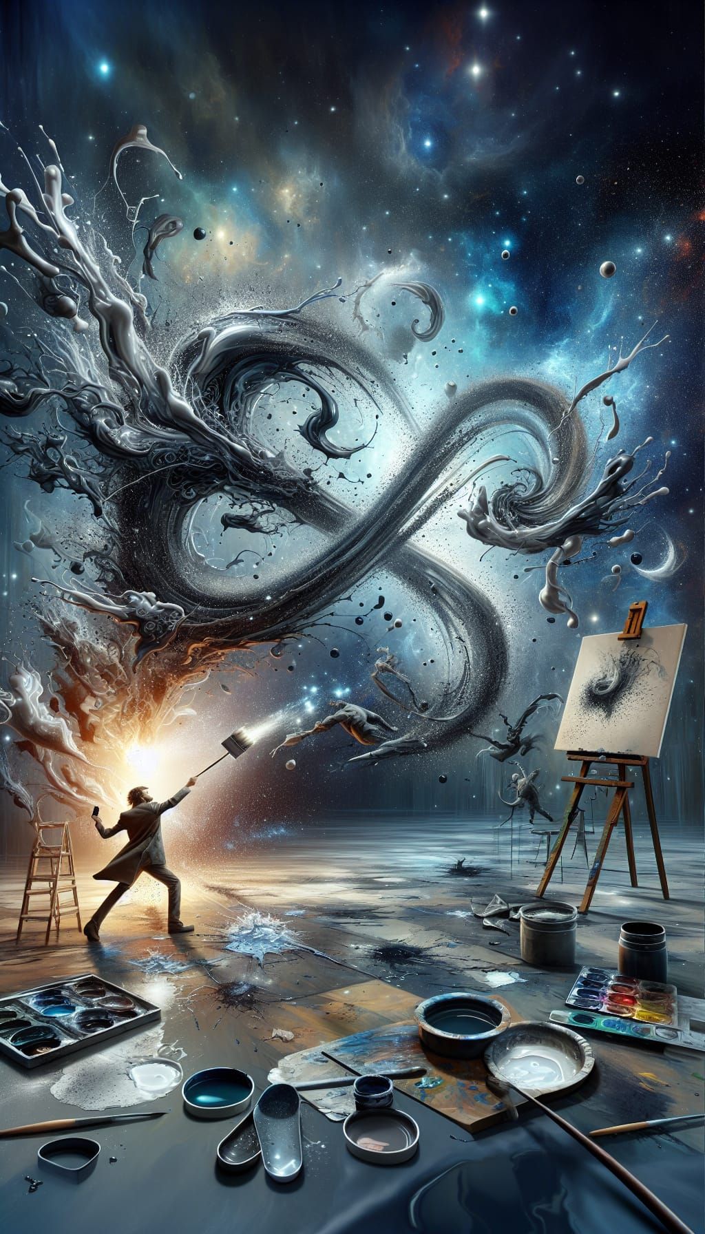 Abstract Expressionist Masterpiece: Cosmic Pursuit