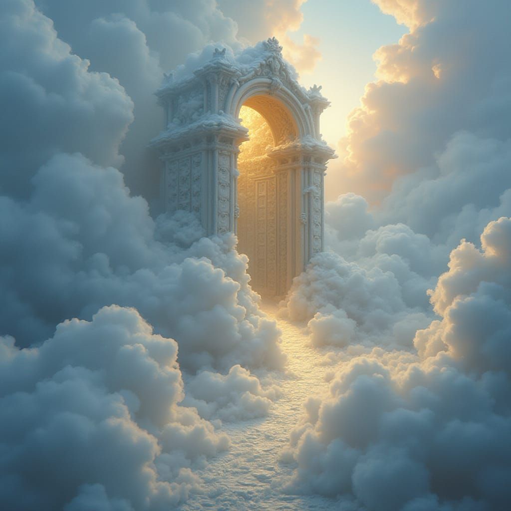 Ethereal Doorway in Sky Fantasy Art
