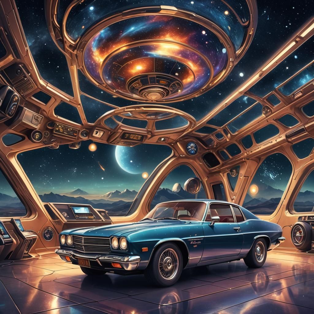 Futuristic Holden SLR 5000 in Starry Sky