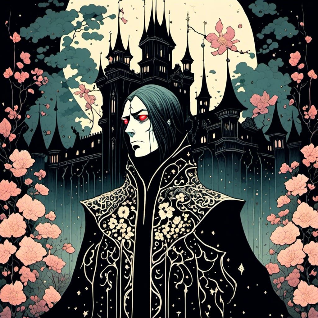 Eerie Ghost Knight Portrait in Dark Fairytale Style