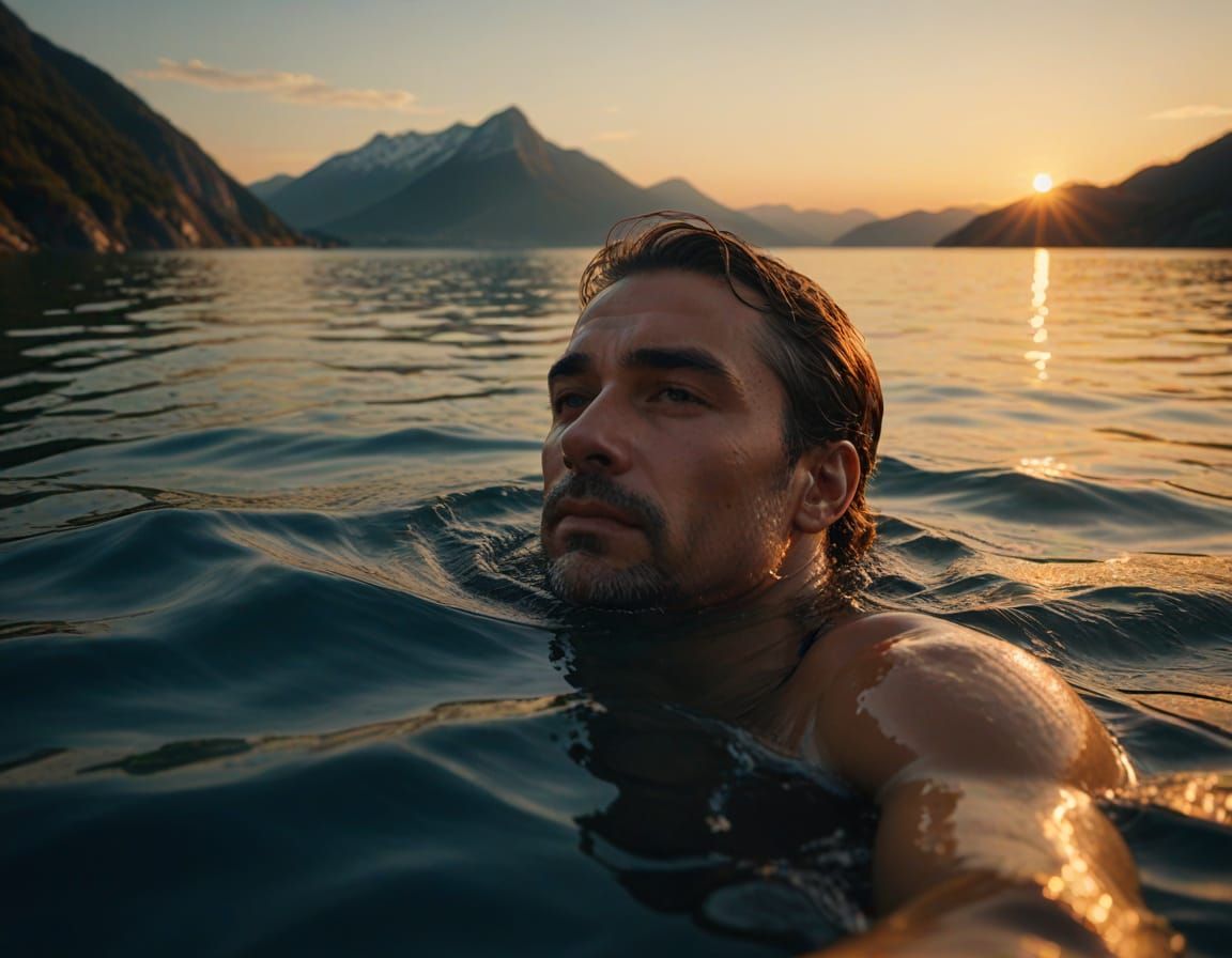 Peaceful Ocean Scene in Cinematic Film Still