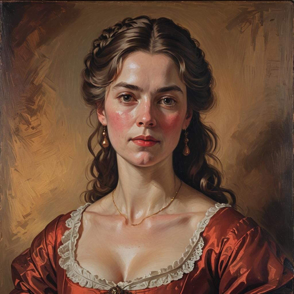 Woman in Red Dress, Dutch Masters Style