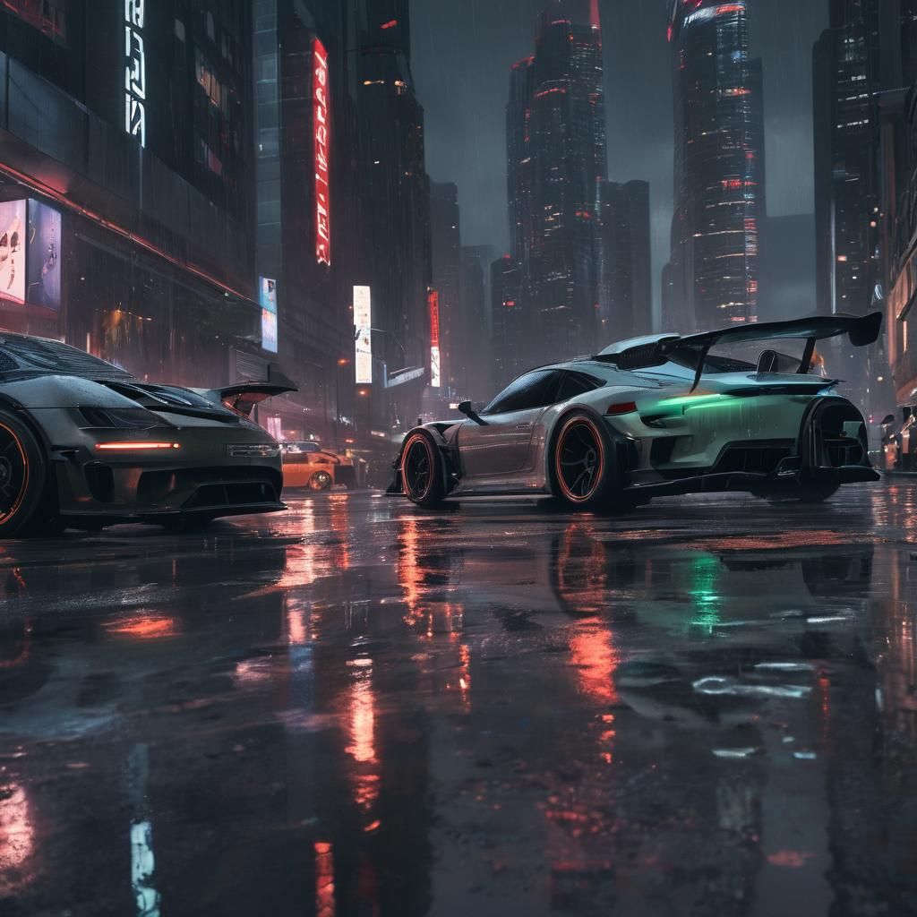 Cyberpunk Porsche 911 GT3 RS Concept Art