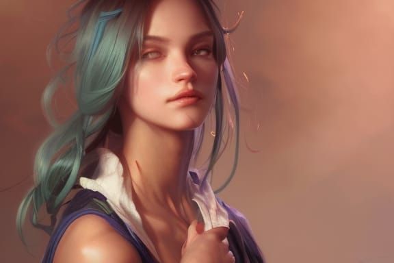 Emilly of Gearhaven Portrait in Hyperdetailed Art Style