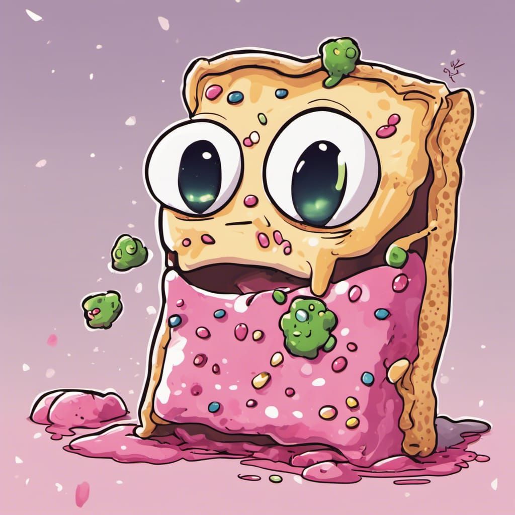 Animated Poptart Character in Anime Style