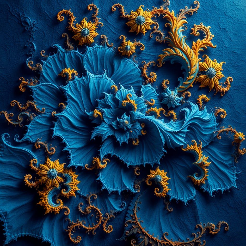 Dreamscapes of Celestial Blues in Vibrant Digital Art