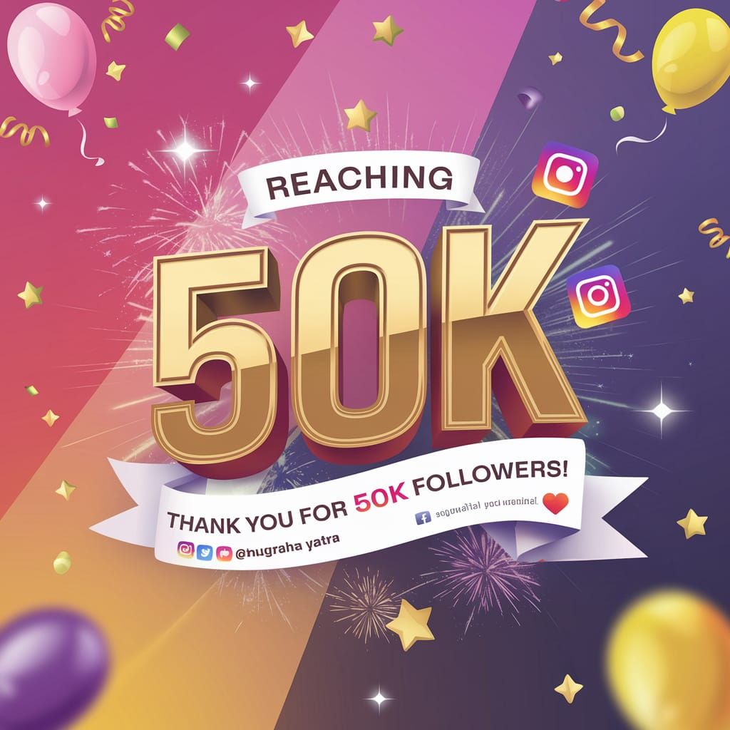 Festive Instagram 50K Followers Celebration Poster