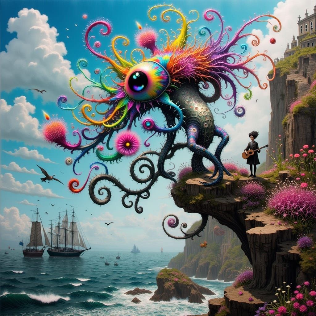 Fantasy Island with Octopus Hybrid in Vogue Style