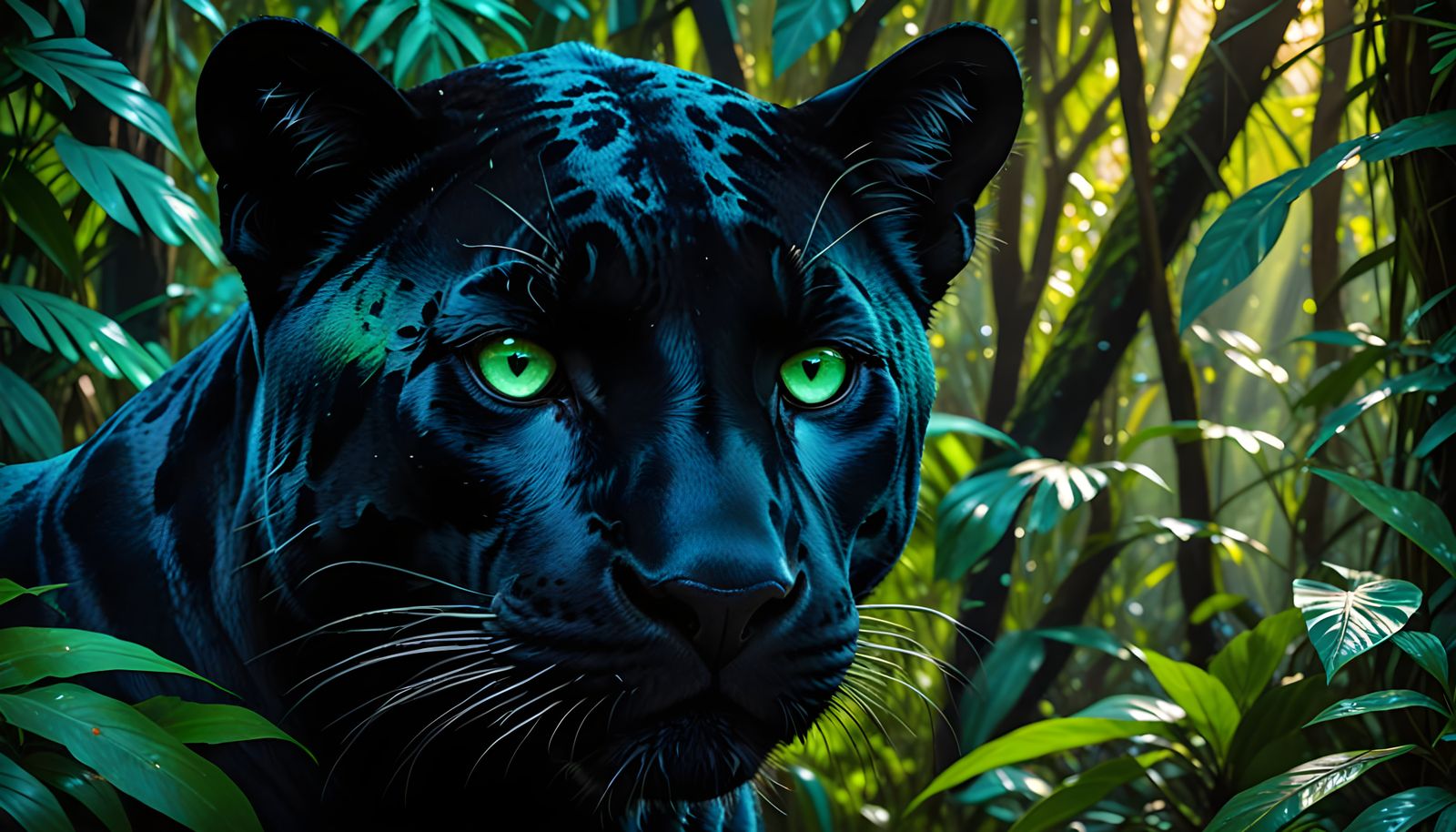 Mystical Panther with Piercing Emerald Eyes