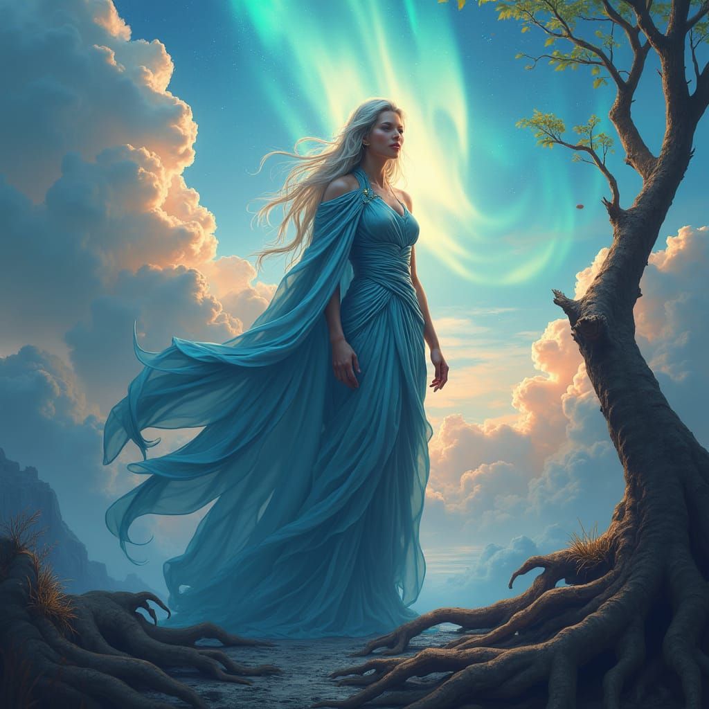 Ethereal Matriarch Watching Over Mystical Realm