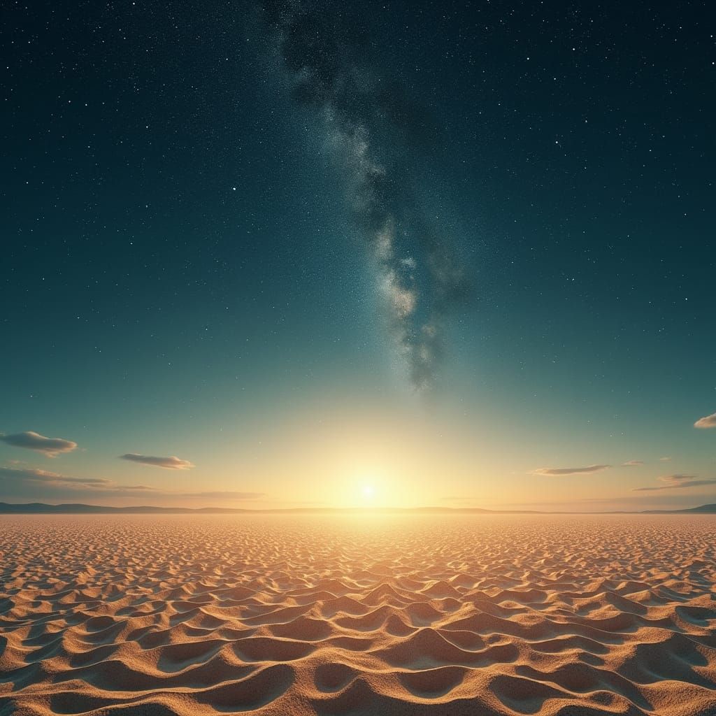 Beach Grains Become Stars: A Cinematic Still