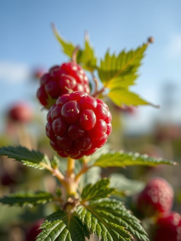 Tilt-Shift Raspberry Close-Up