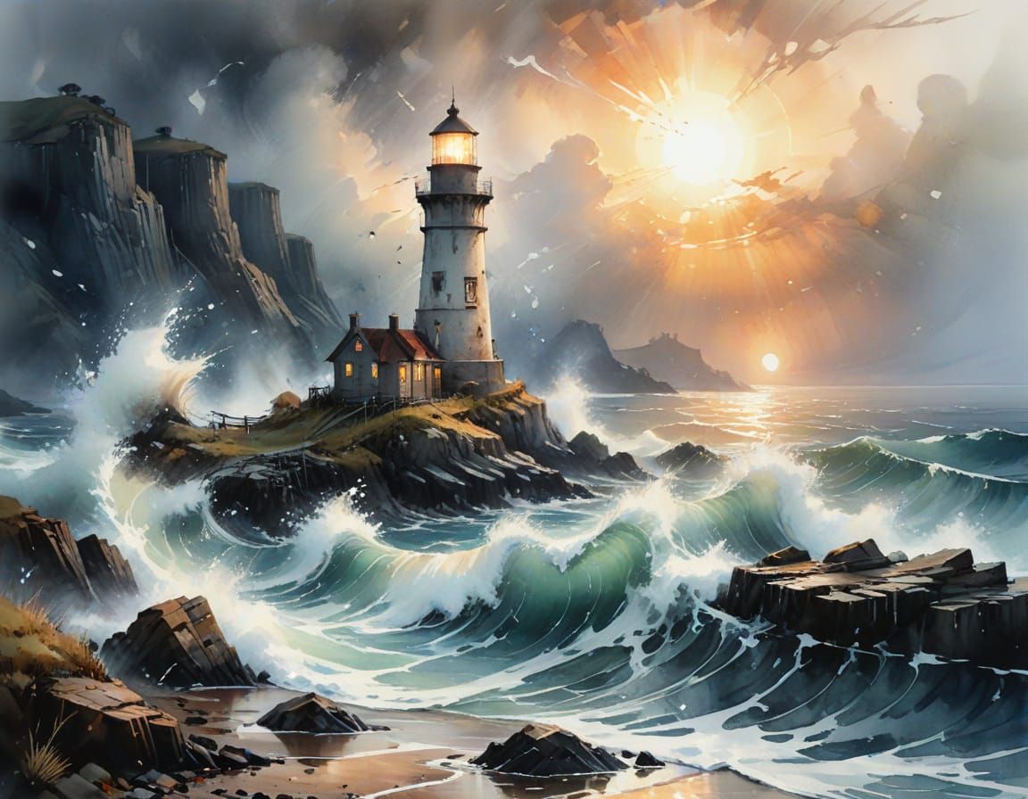 Tempest Coast Lighthouse in Haenraets Style