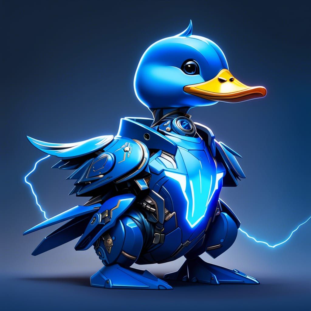 Ferocious Mecha Duck in Death Metal Suit