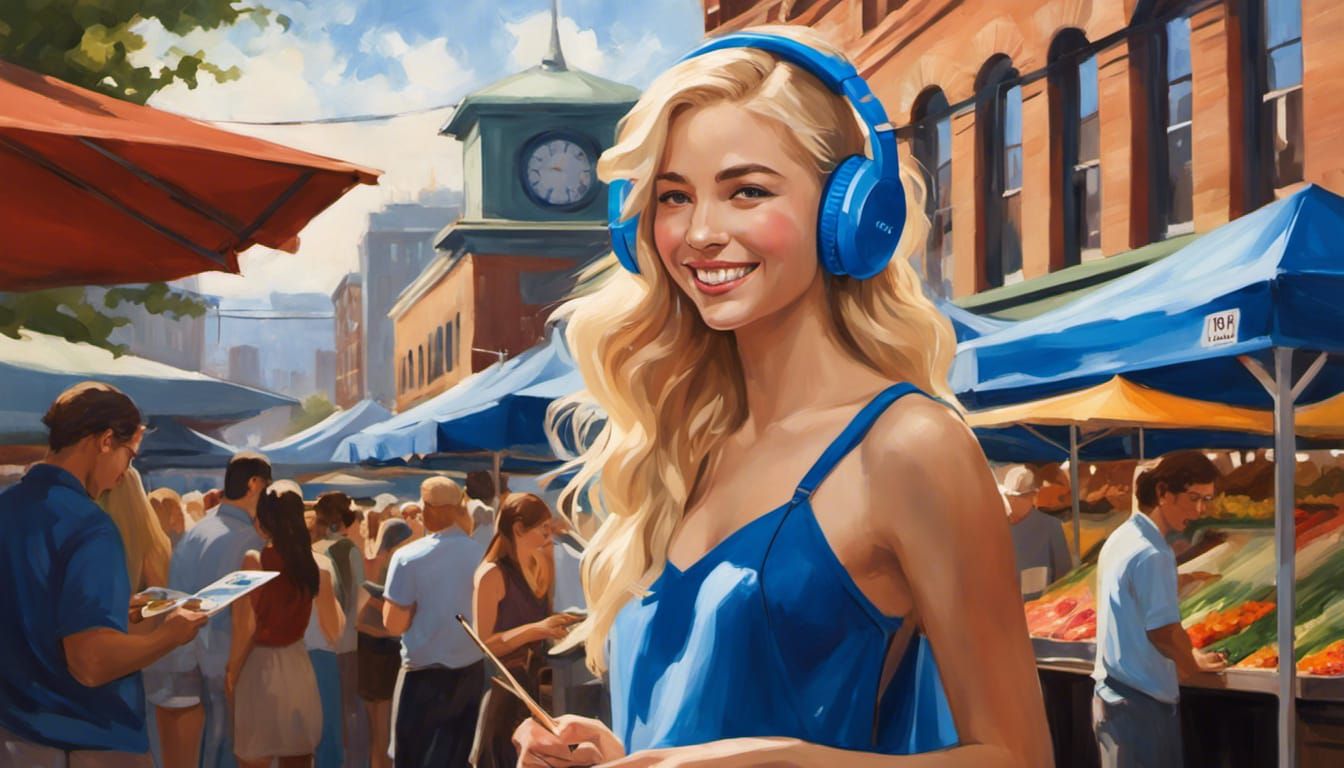 Blonde Julie is still walking round the farmers market looking for artistic inspiration